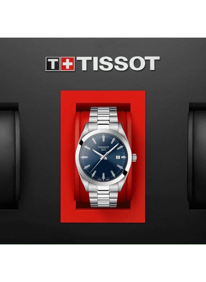 TISSOT ساعة رجال جنتلمان سويسرية كوارتز سيليكون T127.410.11.041.00 - Image 5